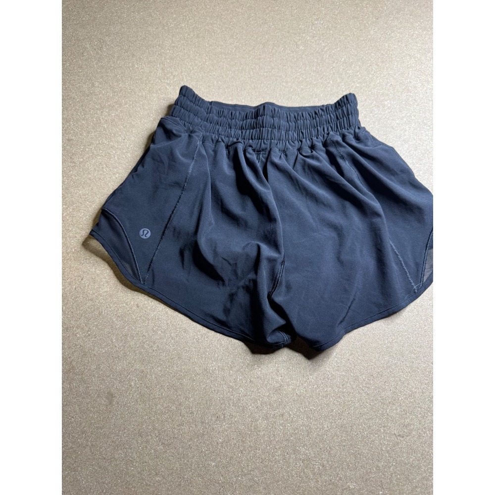 Lululemon Track That High-Rise Lined Short 3" Black Grey LW7AYYR Size 0